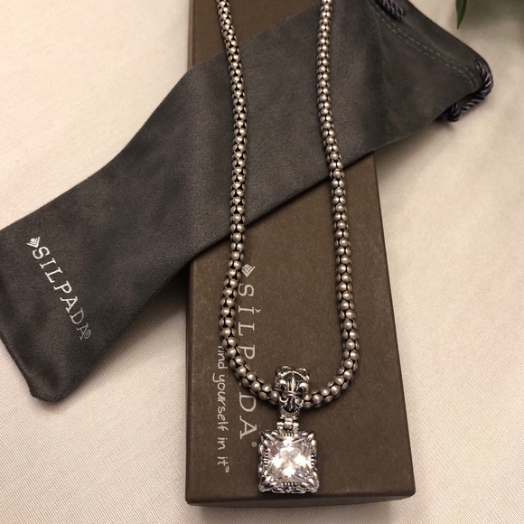 Silpada 17” Sterling Necklace & Uptown CZ Pendant - Picture 5 of 9